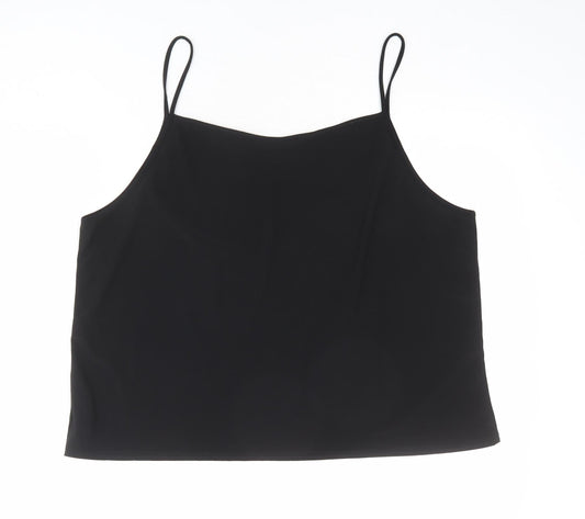 Saloos Womens Black Polyester Camisole Tank Size 2XS Round Neck