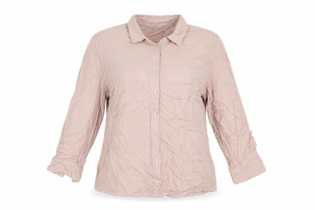 Mona Womens Pink Viscose Basic Button-Up Size 16 Collared