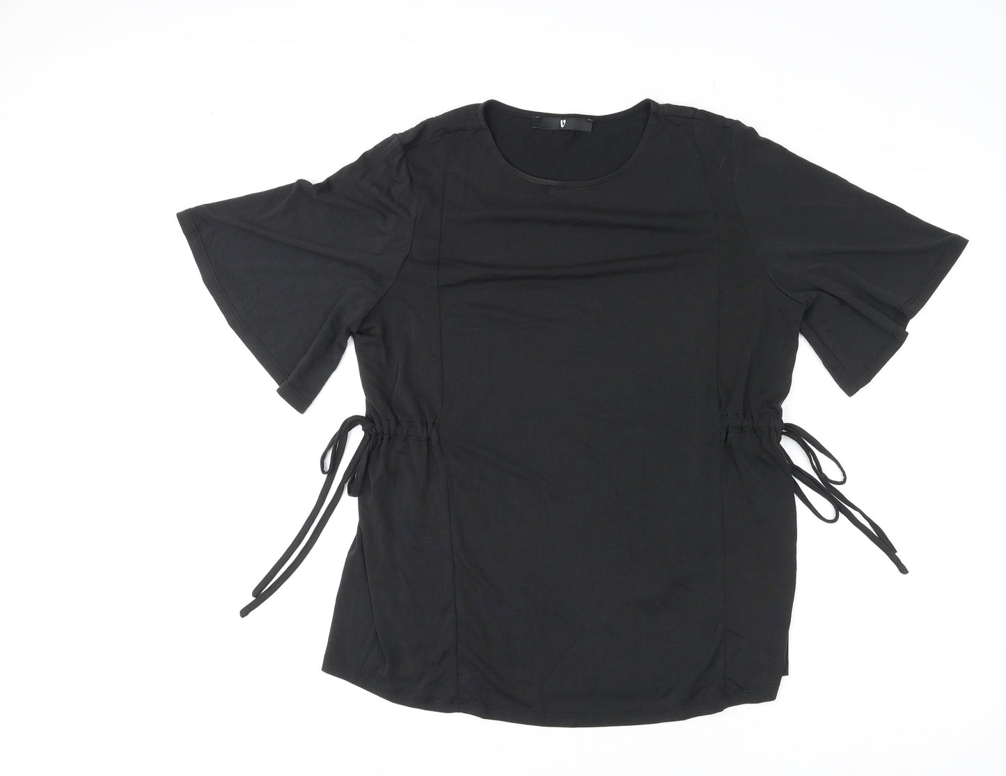 Very Womens Black Modal Basic T-Shirt Size 14 Round Neck