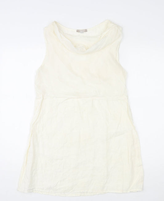 Carina Ricci Womens Ivory Polyester Shift Size M Cowl Neck Pullover