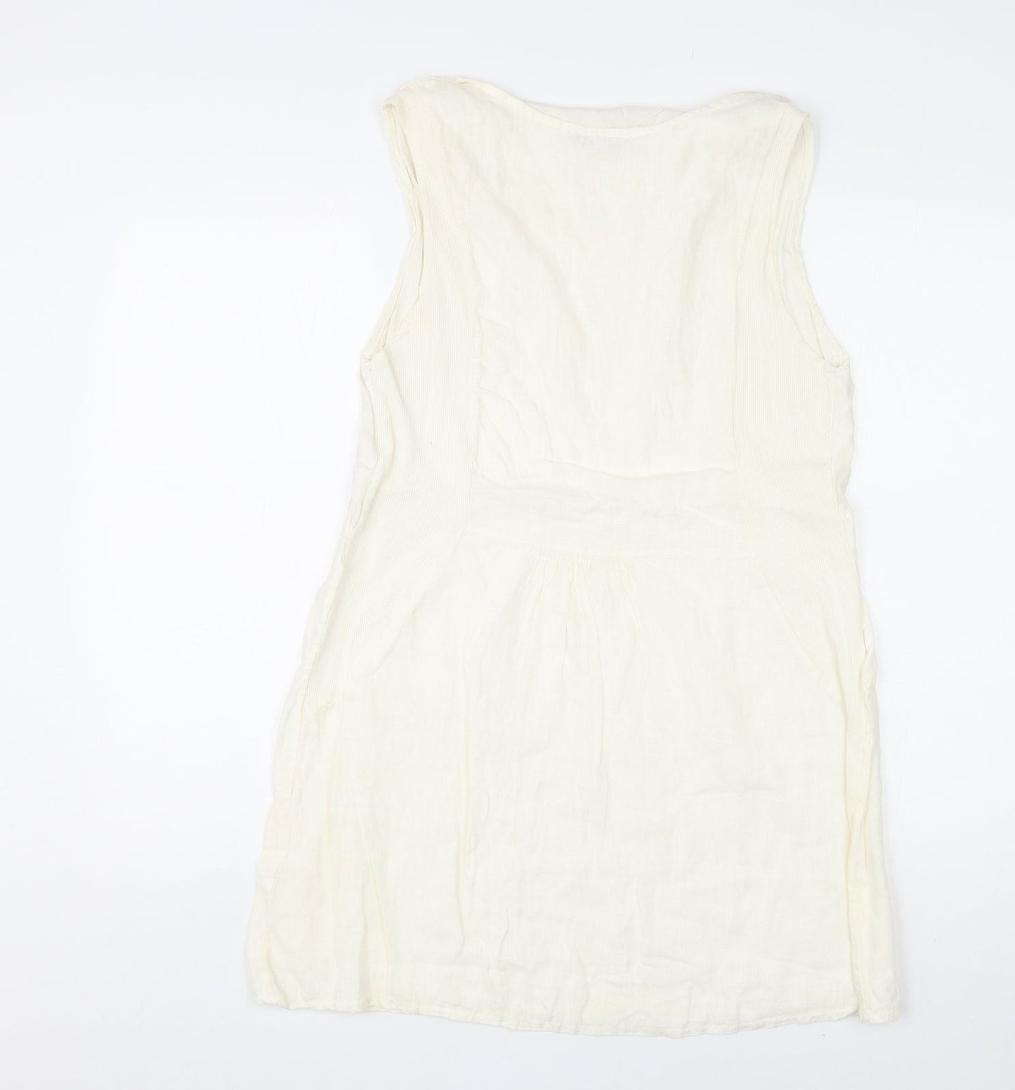 Carina Ricci Womens Ivory Polyester Shift Size M Cowl Neck Pullover