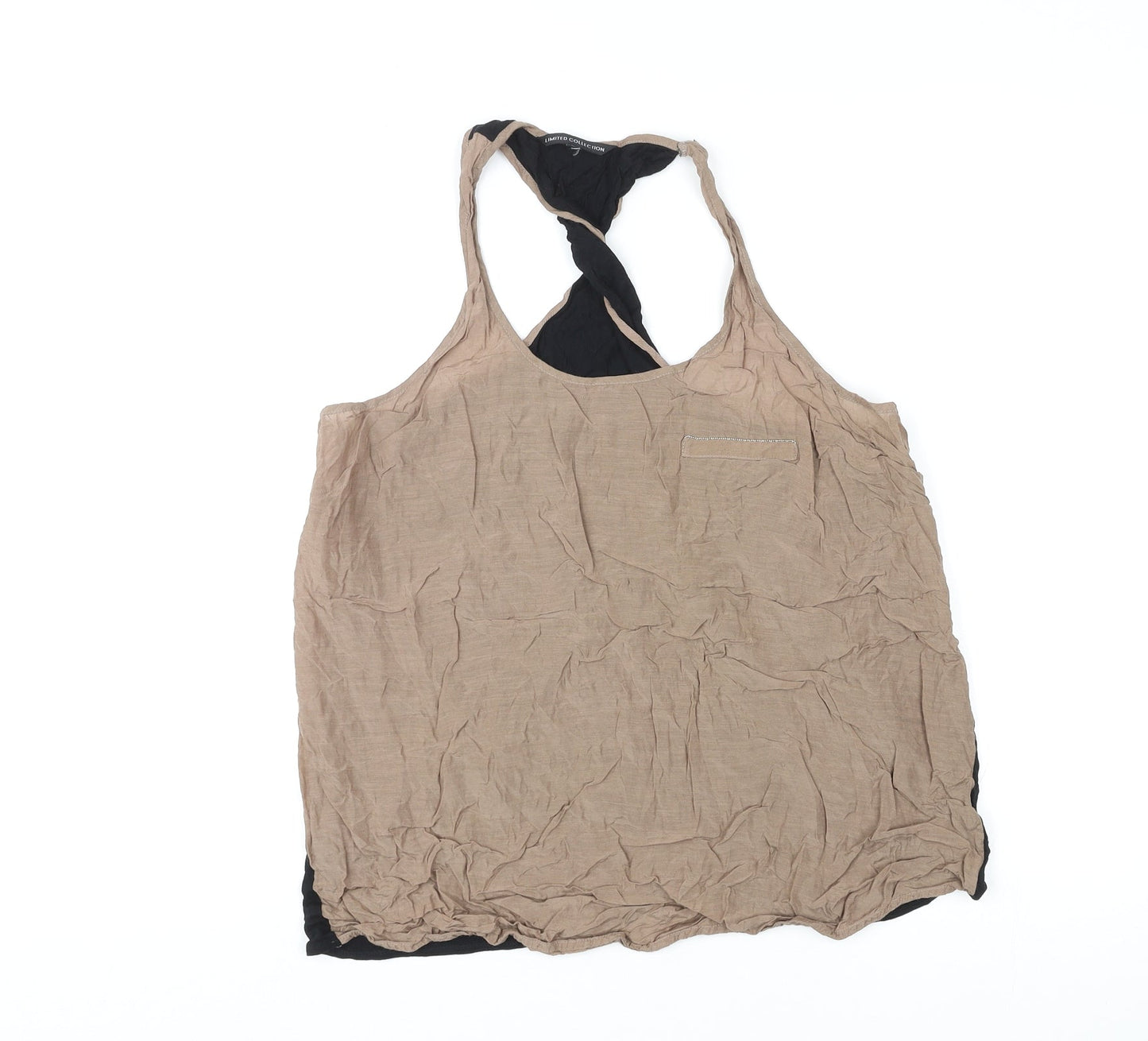 Marks and Spencer Womens Blue Viscose Basic Tank Size 18 Round Neck