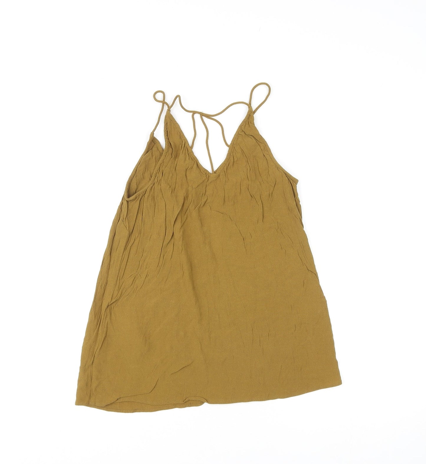 New Look Womens Brown Viscose Basic Tank Size 10 V-Neck