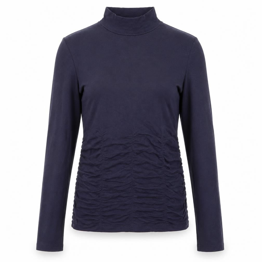 Marks and Spencer Womens Blue Viscose Basic T-Shirt Size 6 High Neck