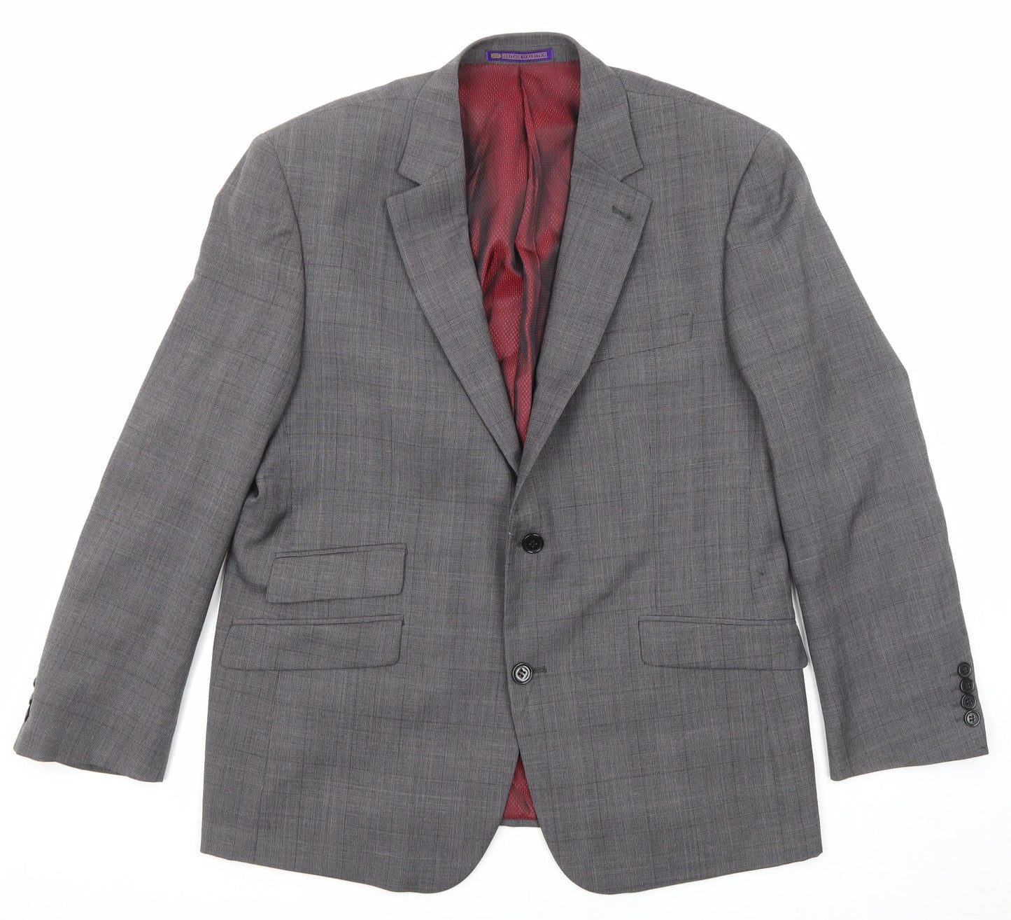 Skopes Mens Grey Check Wool Jacket Suit Jacket Size 42 Regular