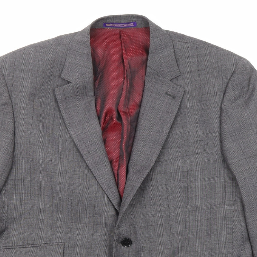 Skopes Mens Grey Check Wool Jacket Suit Jacket Size 42 Regular