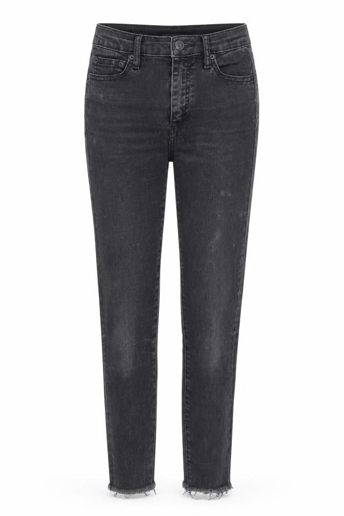 Gap Womens Black Cotton Skinny Jeans Size 25 in L27 in Regular Zip - Raw Hems