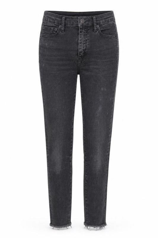 Gap Womens Black Cotton Skinny Jeans Size 25 in L27 in Regular Zip - Raw Hems