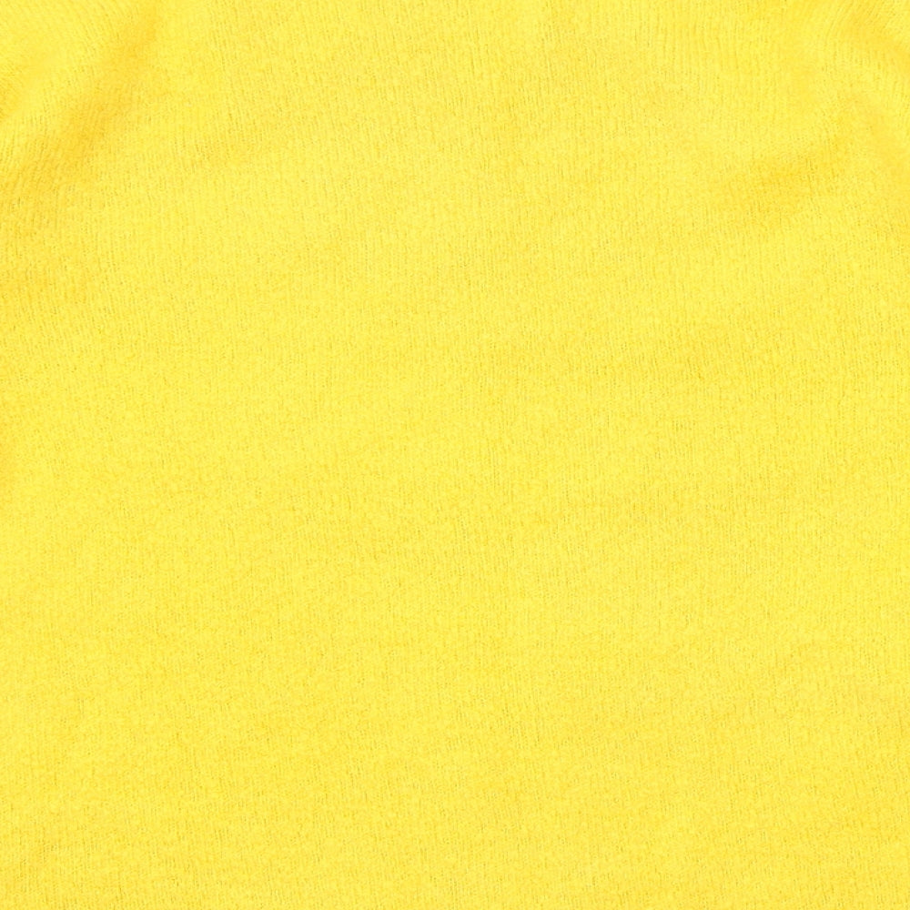 Marks and Spencer Womens Yellow Round Neck Acrylic Pullover Jumper Size S
