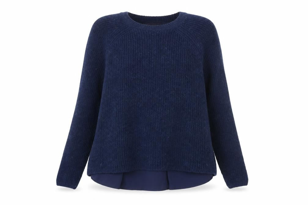 Marks and Spencer Womens Blue Round Neck Acrylic Pullover Jumper Size 12