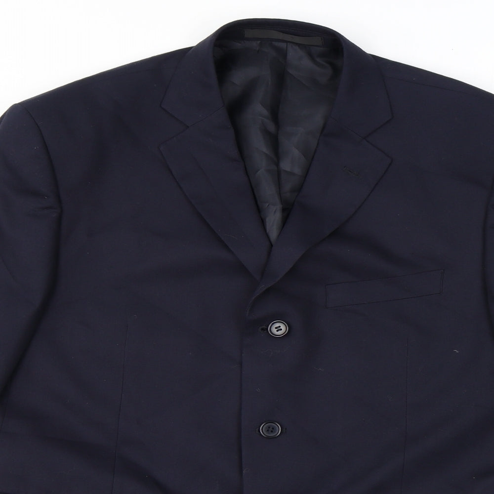 Marks and Spencer Mens Blue Polyester Jacket Suit Jacket Size 42 Regular