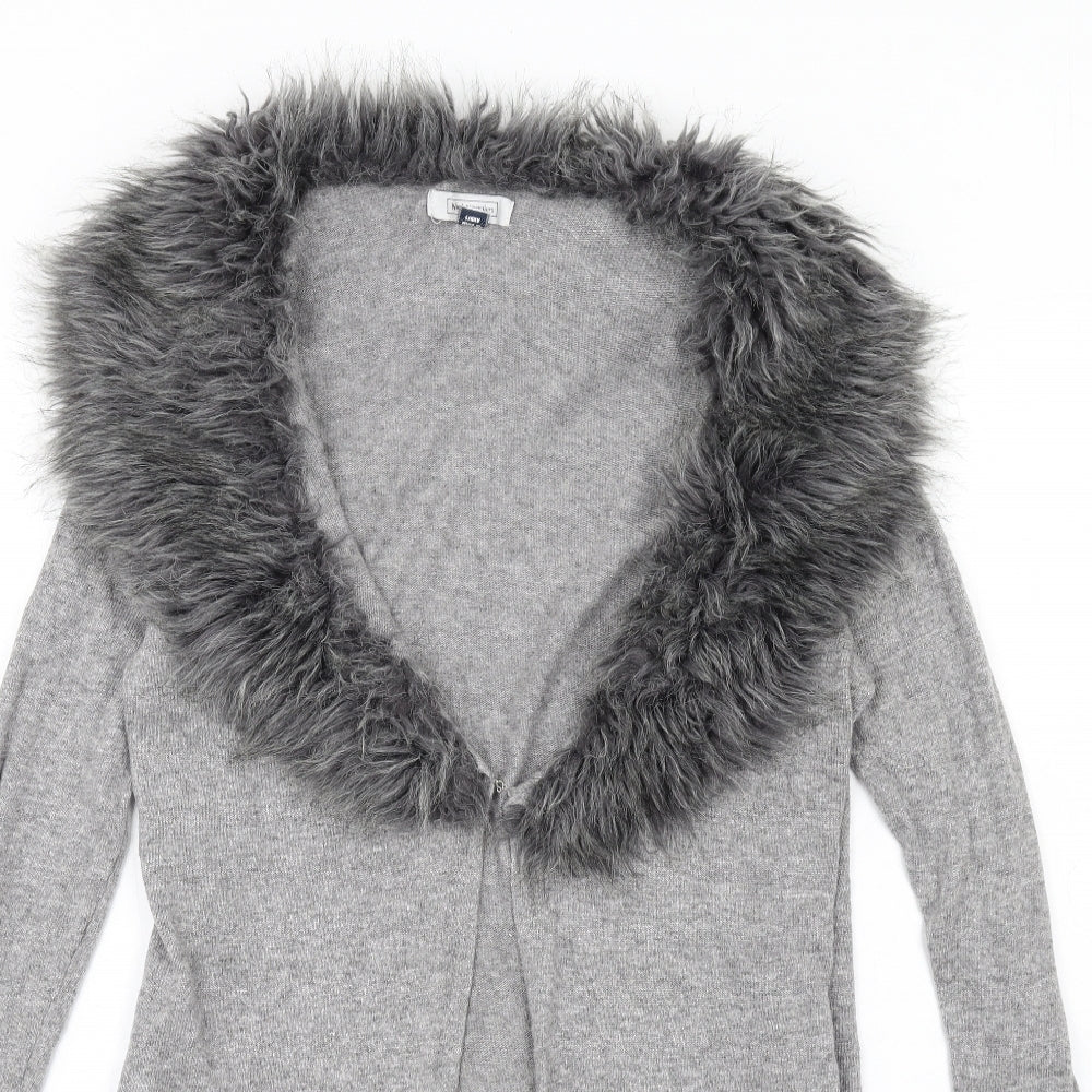 Nightingales Womens Grey V-Neck Viscose Cardigan Jumper Size 16
