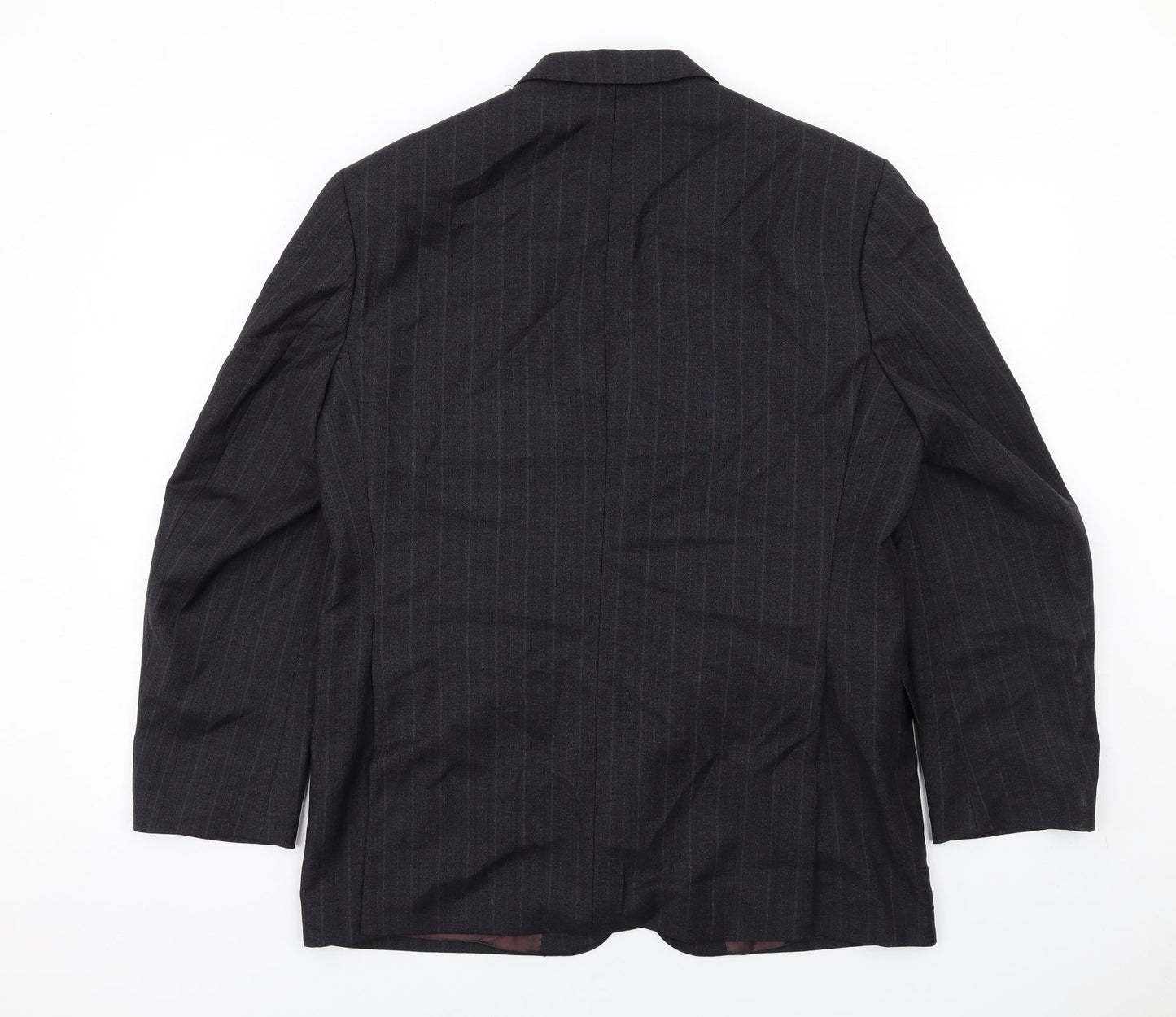 Marks and Spencer Mens Blue Striped Wool Jacket Suit Jacket Size 40 Regular