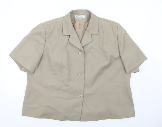 Slimma Womens Green Jacket Blazer Size 26 Button
