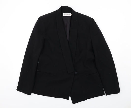 Jones New York Womens Black Polyester Jacket Blazer Size 14