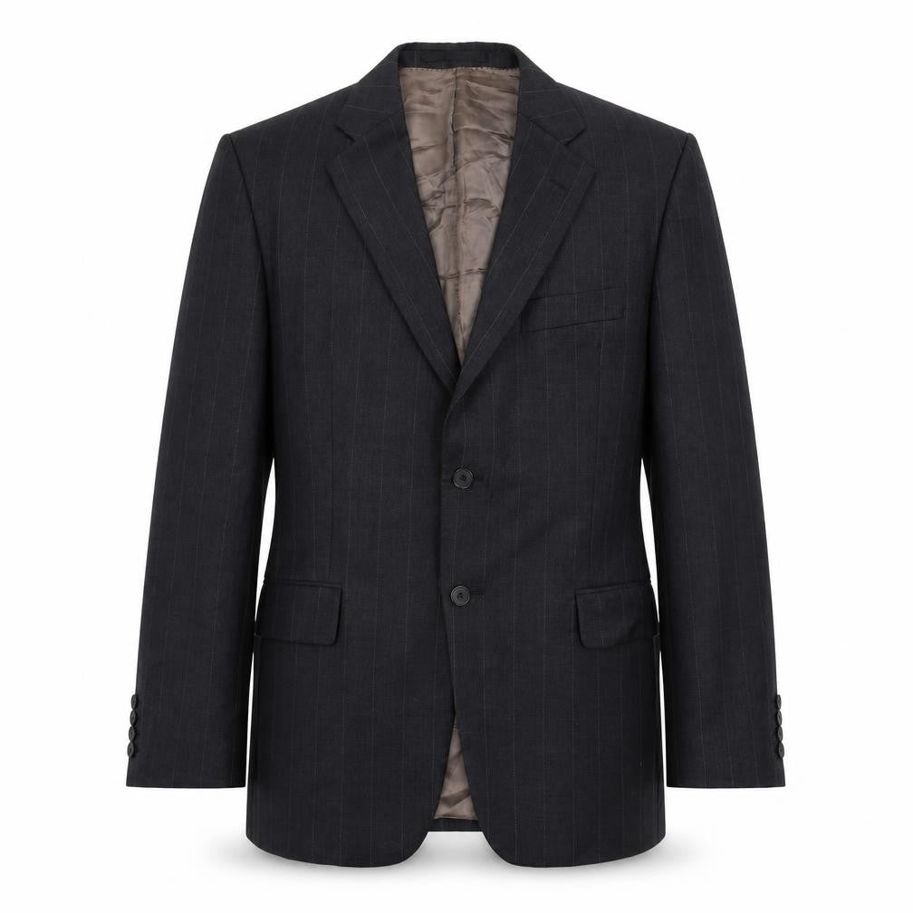 Marks and Spencer Mens Grey Striped Wool Jacket Suit Jacket Size 40 Regular