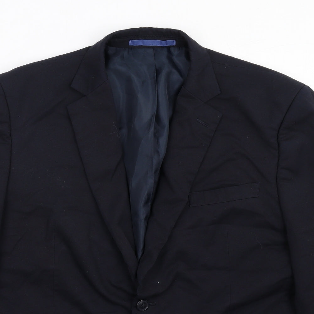 Marks and Spencer Mens Blue Polyester Jacket Suit Jacket Size 42 Regular