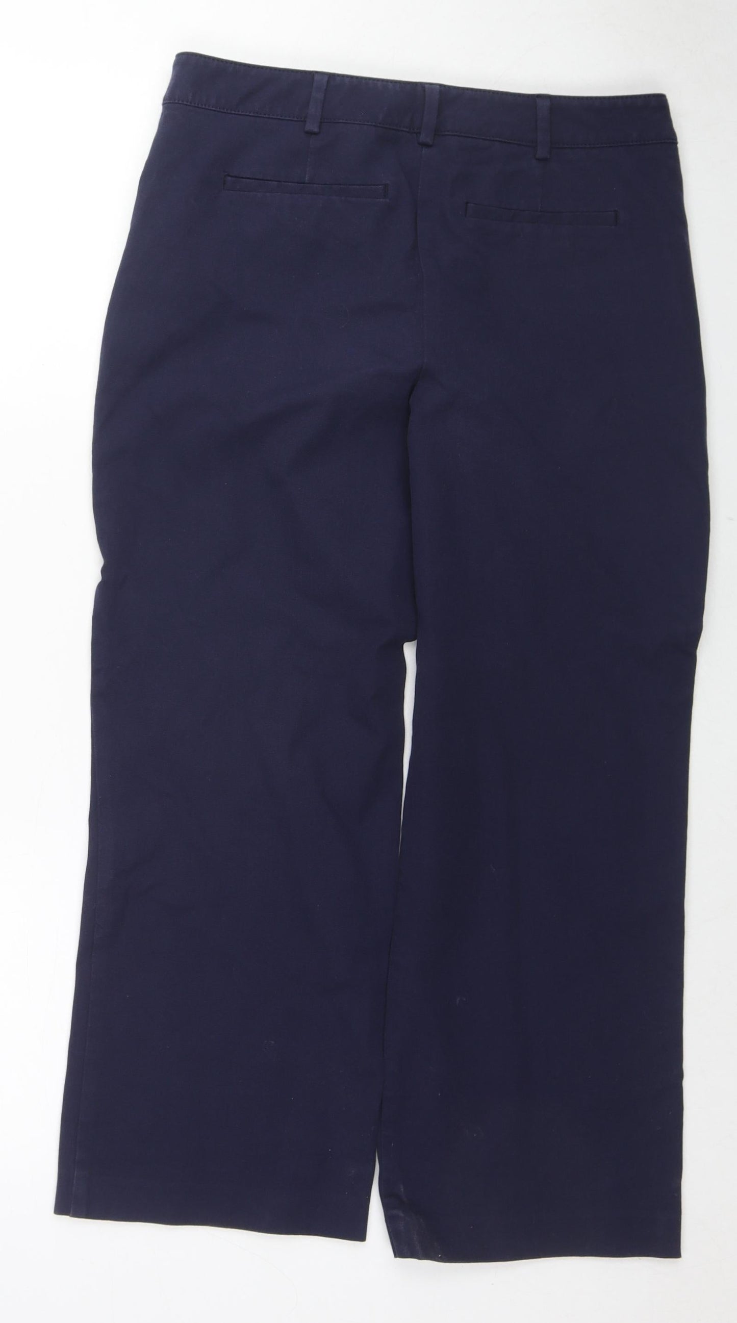 NEXT Womens Blue Cotton Dress Pants Trousers Size 10 L24 in Regular Zip