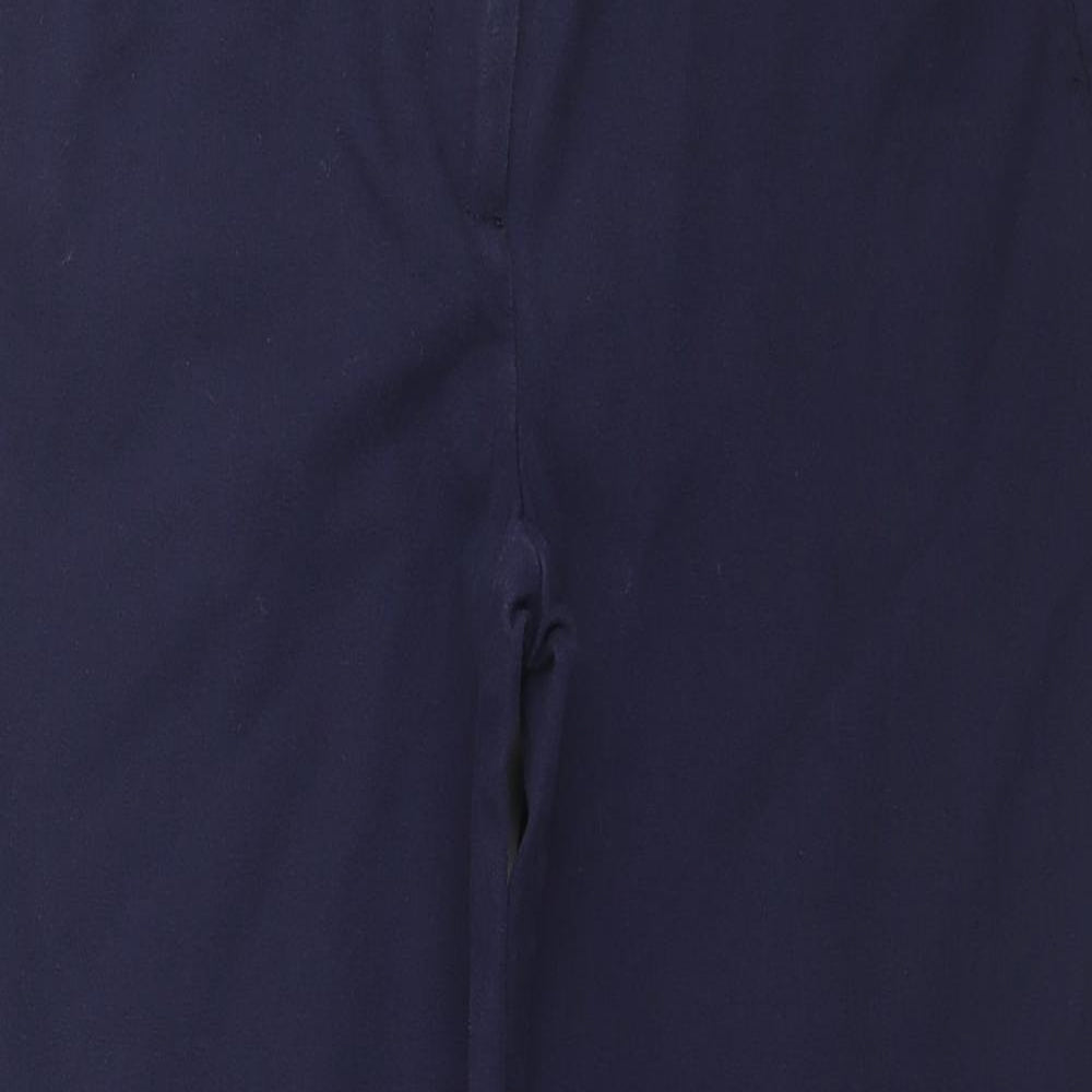 NEXT Womens Blue Cotton Dress Pants Trousers Size 10 L24 in Regular Zip