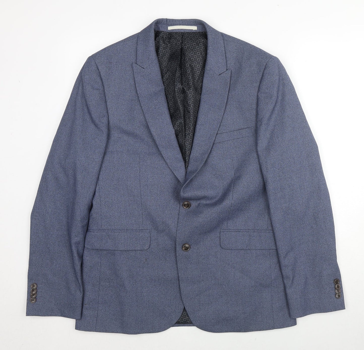Burton Mens Blue Polyester Jacket Suit Jacket Size 40 Regular