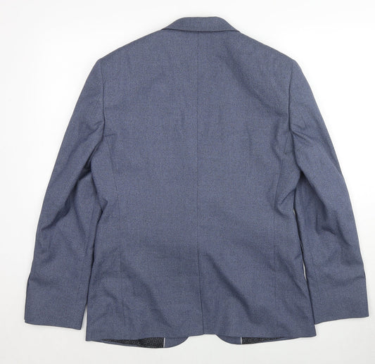 Burton Mens Blue Polyester Jacket Suit Jacket Size 40 Regular