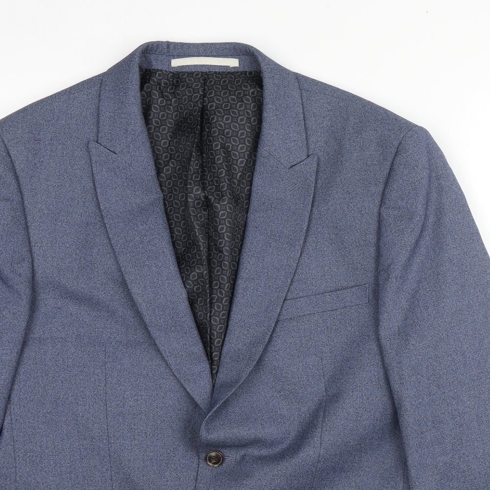 Burton Mens Blue Polyester Jacket Suit Jacket Size 40 Regular