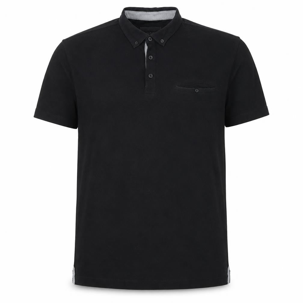 Outrage London Mens Black 100% Cotton Polo Size XL Collared Button