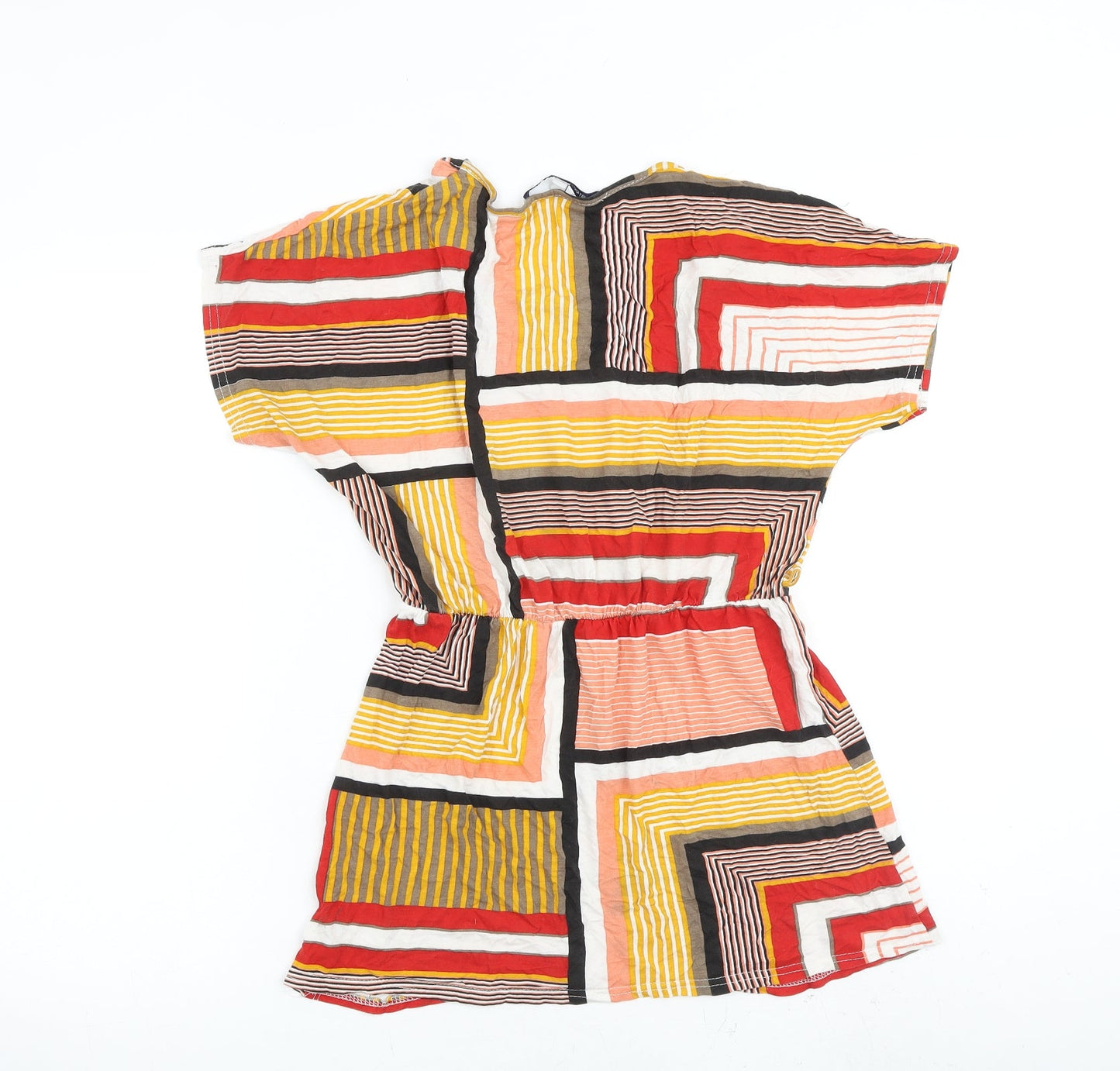 Store Twenty One Womens Multicoloured Geometric Viscose Basic Blouse Size 12 Round Neck
