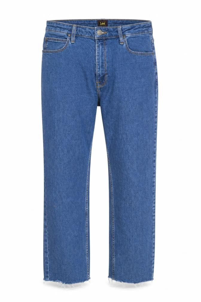 Lee Mens Blue Cotton Straight Jeans Size 31 in Regular Zip