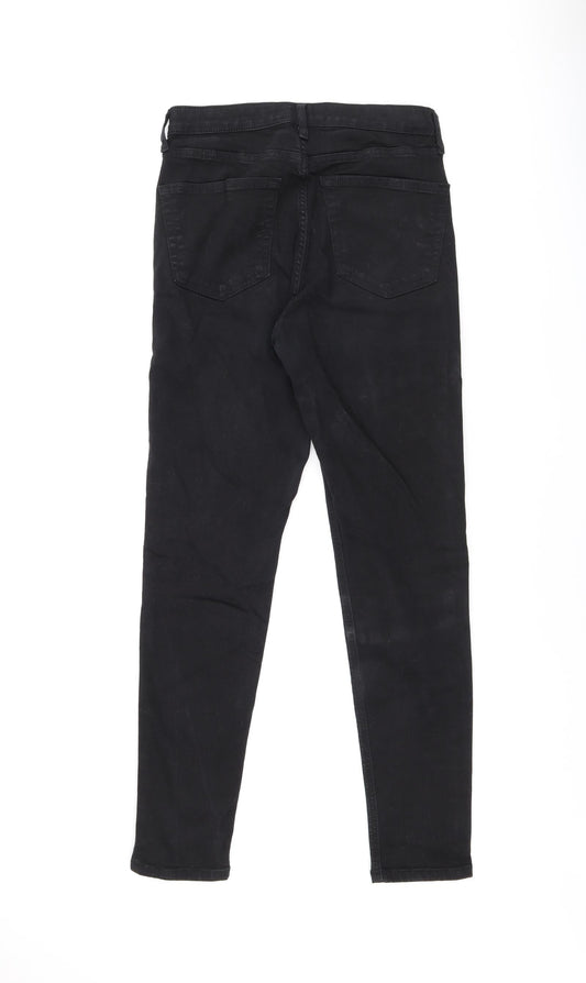 Topshop Womens Black Cotton Skinny Jeans Size 28 in L32 in Regular Zip