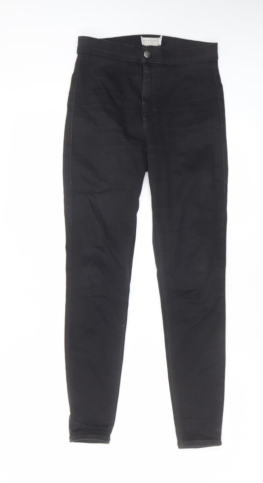Topshop Womens Black Cotton Skinny Jeans Size 28 in L30 in Regular Zip
