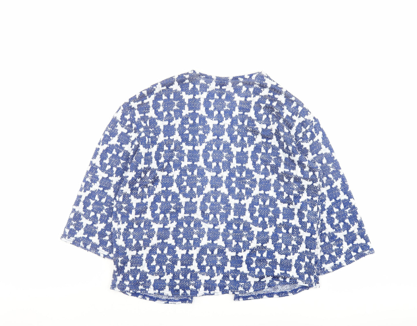 H&M Womens Blue Geometric Jacket Coatigan Size XS