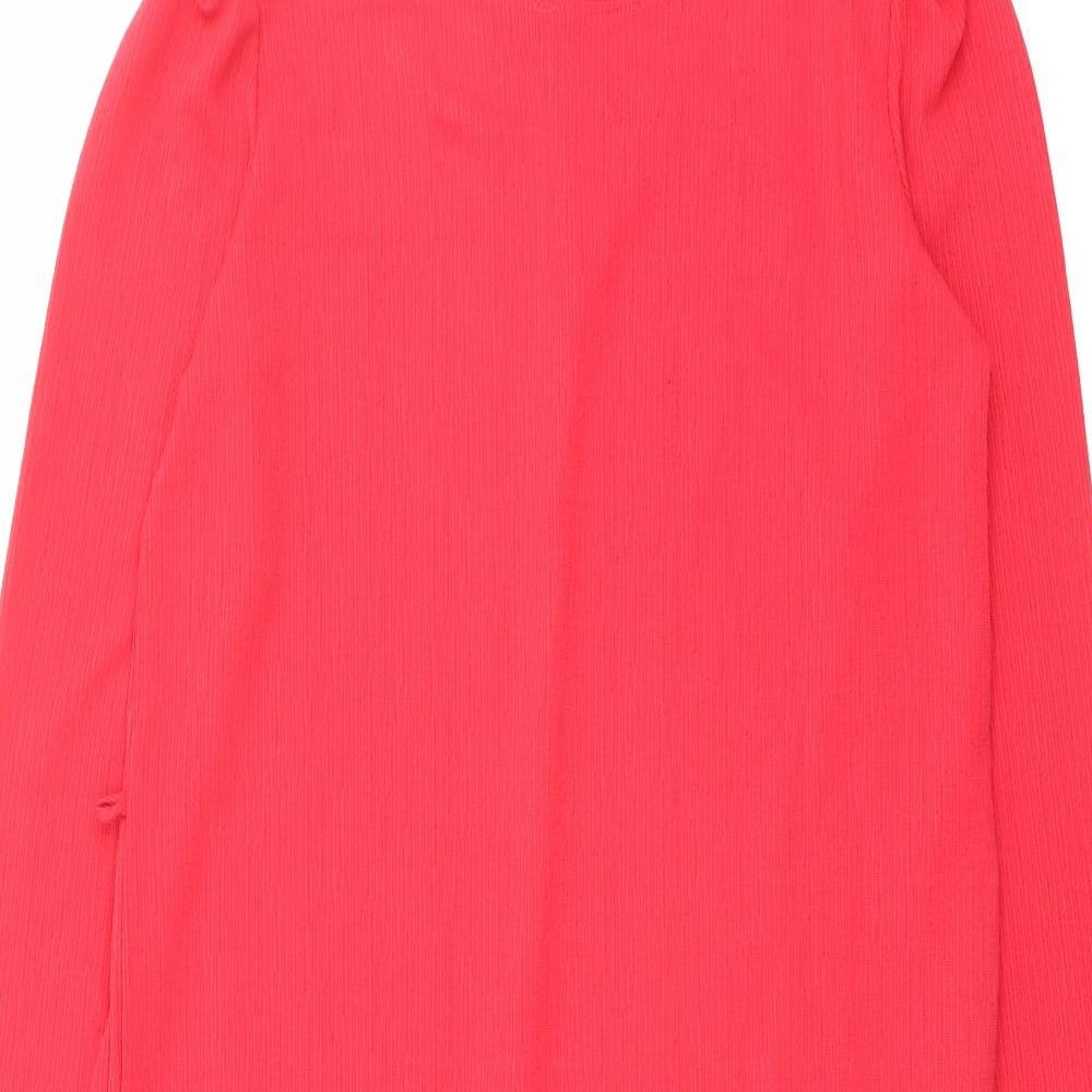 Zara Womens Red Polyester A-Line Size M Round Neck Pullover