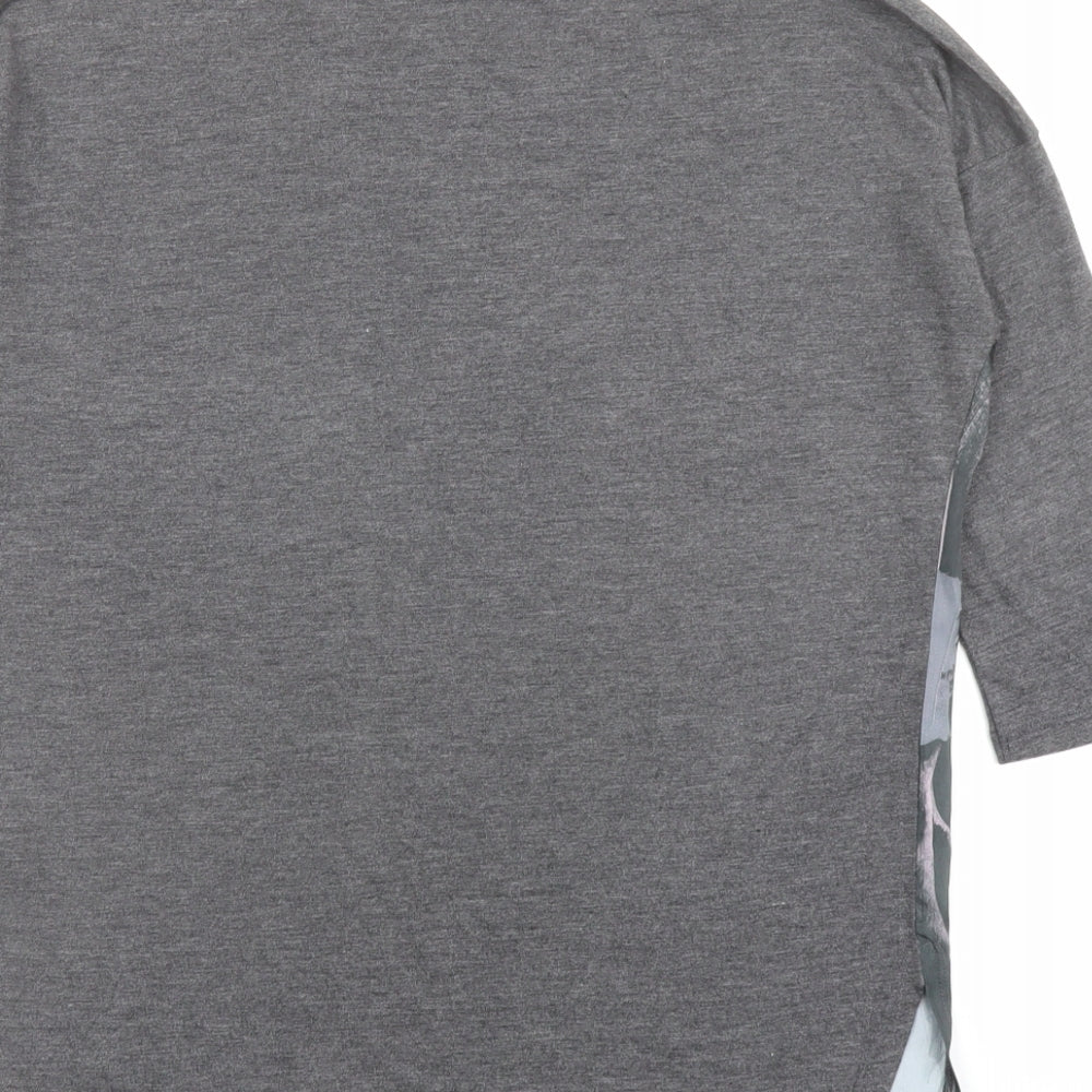 Dunnes Stores Womens Grey Polyester Basic T-Shirt Size S Round Neck