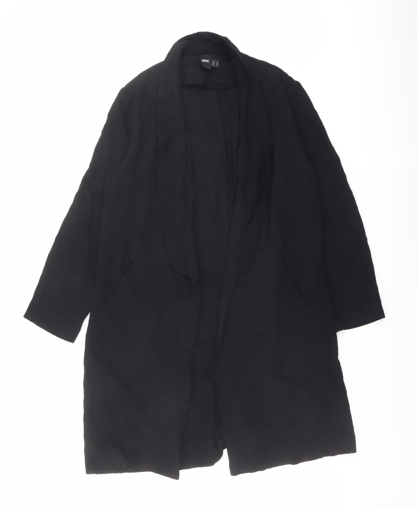 ASOS Womens Black Overcoat Coat Size 10