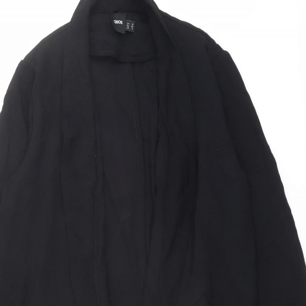ASOS Womens Black Overcoat Coat Size 10