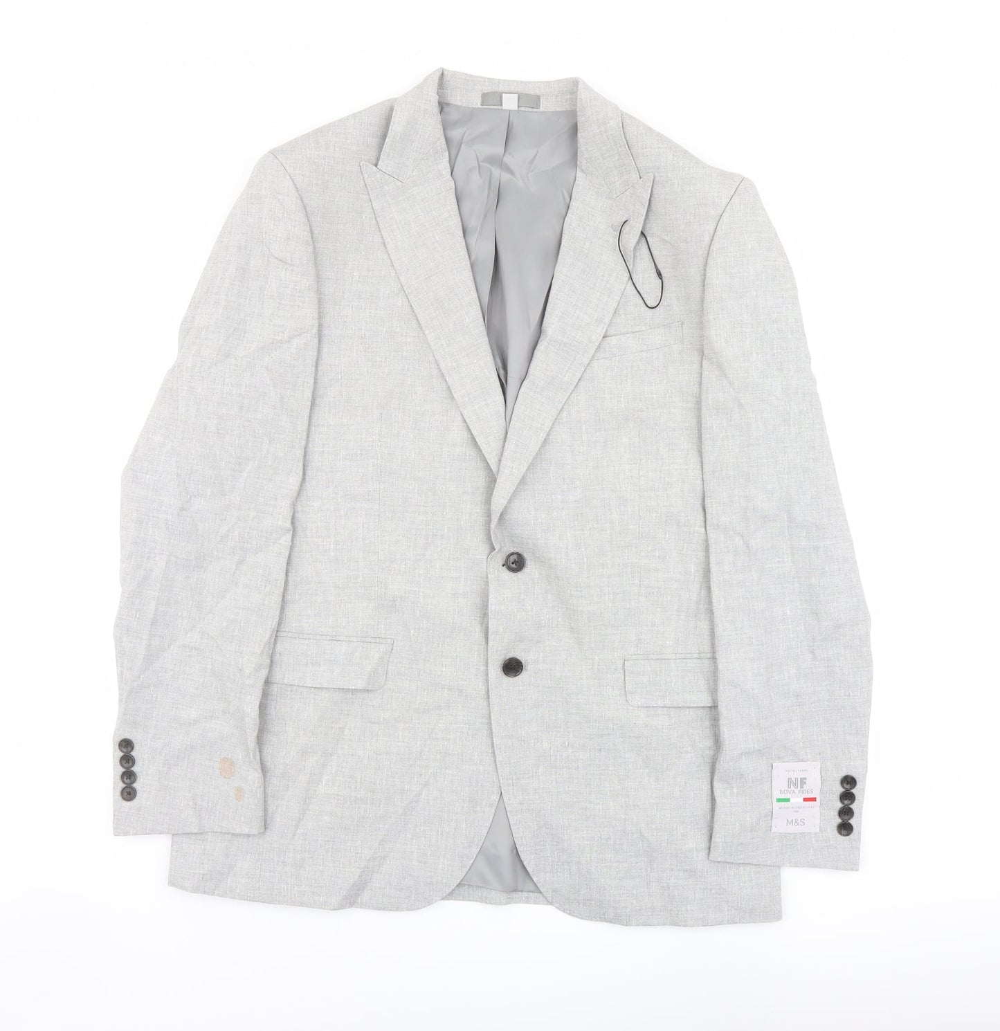 Marks and Spencer Mens Grey Polyester Jacket Suit Jacket Size 42 Regular