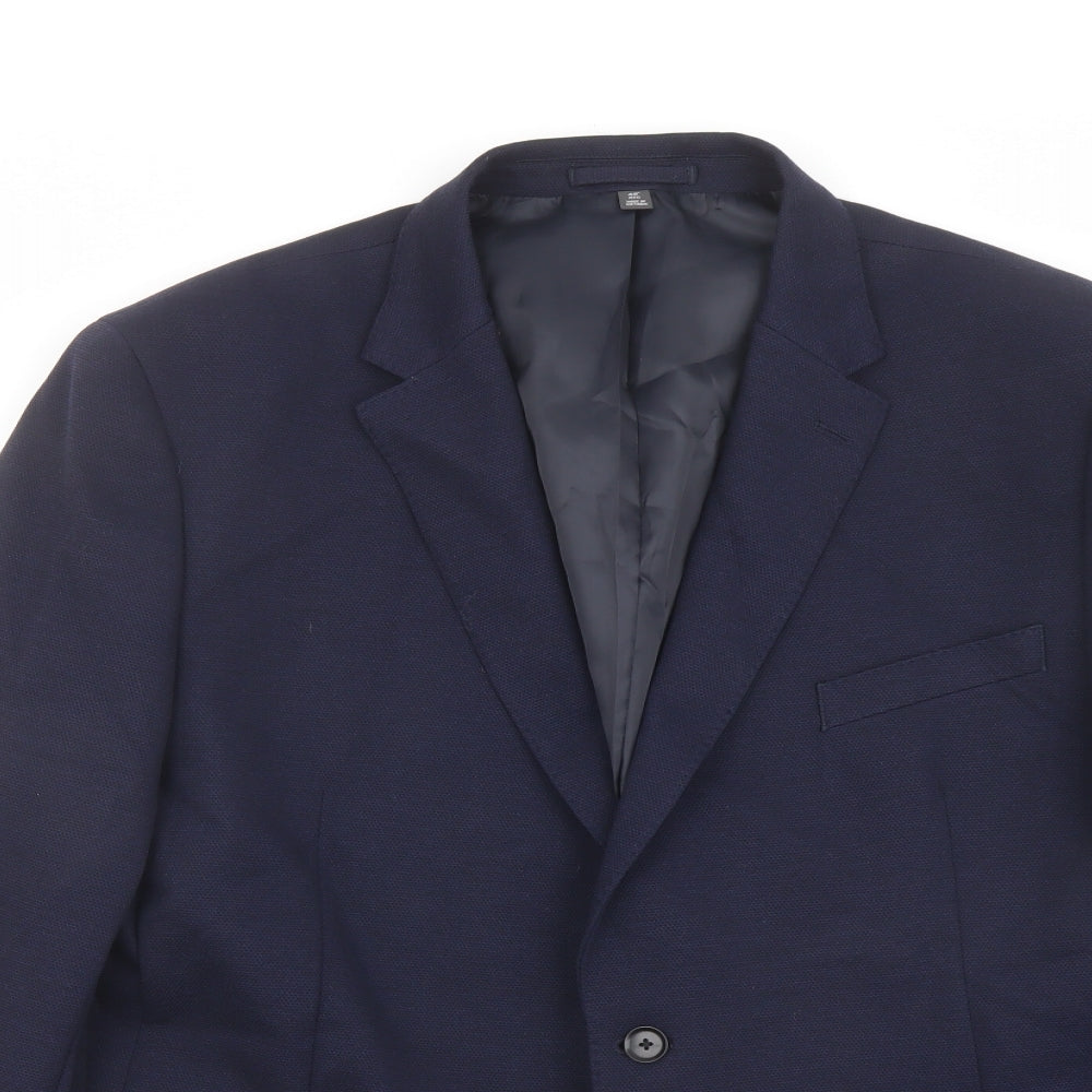 Marks and Spencer Mens Blue Polyamide Jacket Suit Jacket Size 48 Regular