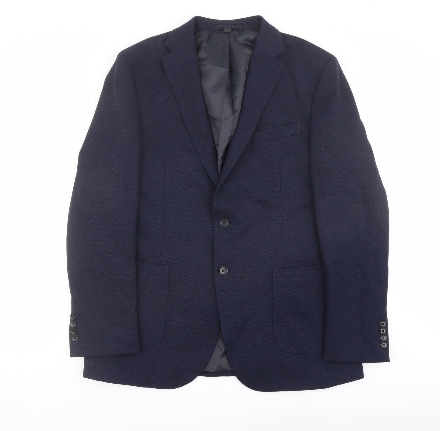 Marks and Spencer Mens Blue Polyamide Jacket Suit Jacket Size 42 Regular