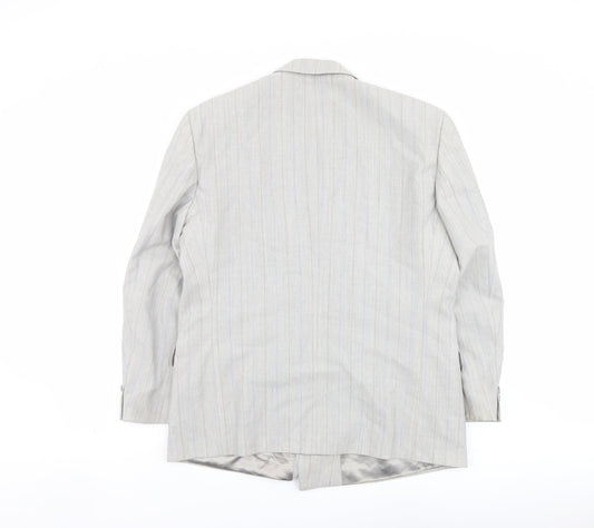 Winner Mens Grey Striped Wool Jacket Suit Jacket Size 44 Regular
