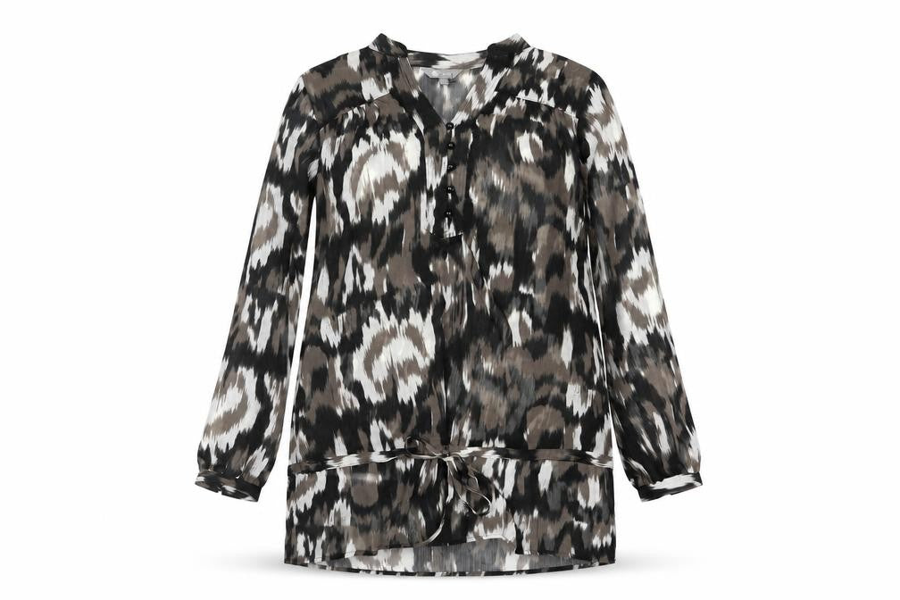 Mia Moda Womens Multicoloured Geometric Polyester Shift Size 12 V-Neck Button