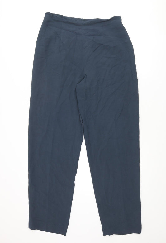 Planet Womens Blue Polyester Trousers Size 30 in L30 in Regular Zip