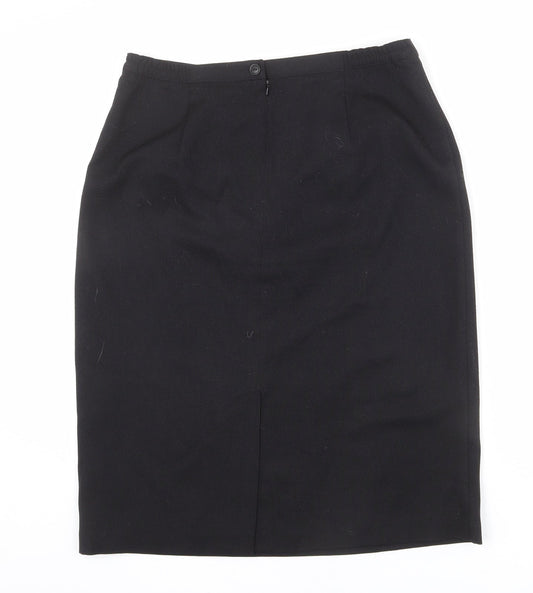 EWM Womens Black Polyester Straight & Pencil Skirt Size 32 in Zip