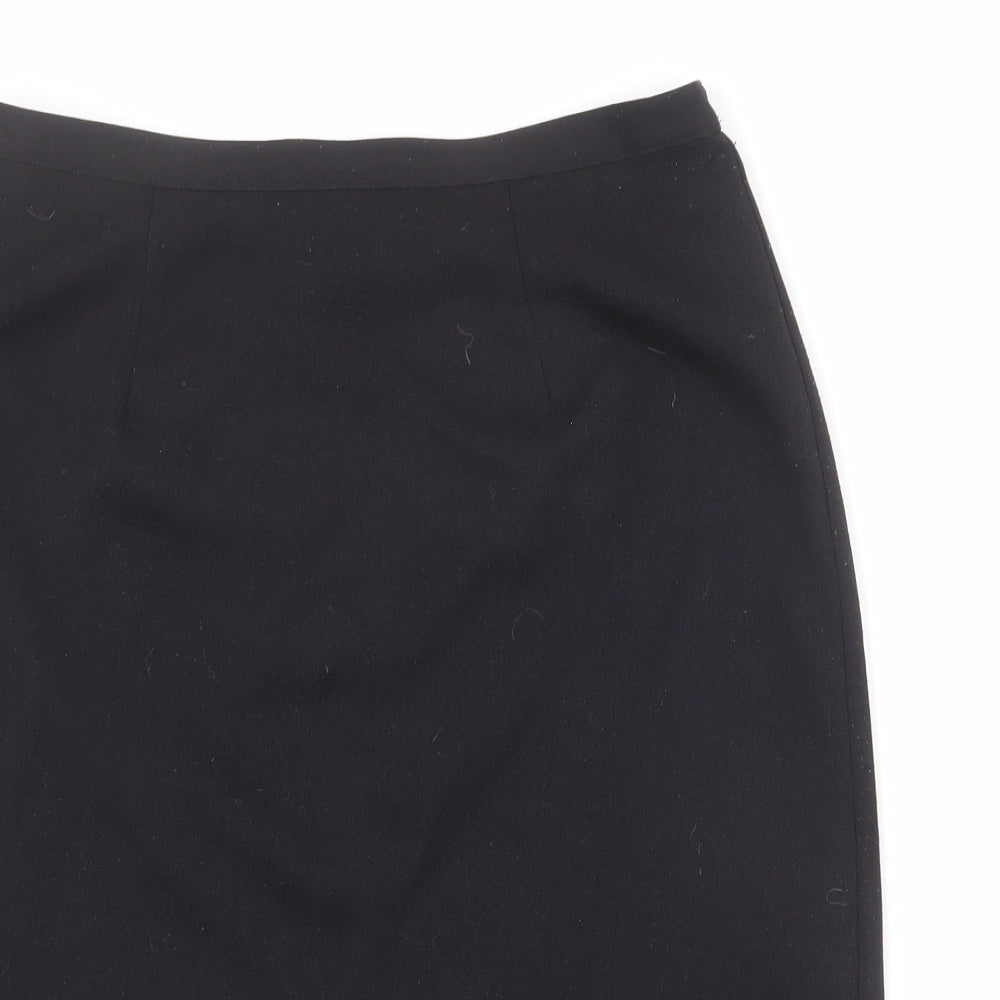 EWM Womens Black Polyester Straight & Pencil Skirt Size 32 in Zip