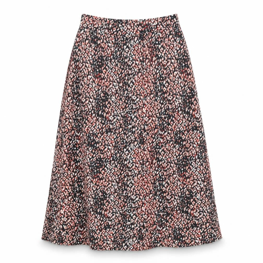 Marks and Spencer Womens Multicoloured Animal Print Polyester A-Line Skirt Size 6 - Leopard pattern