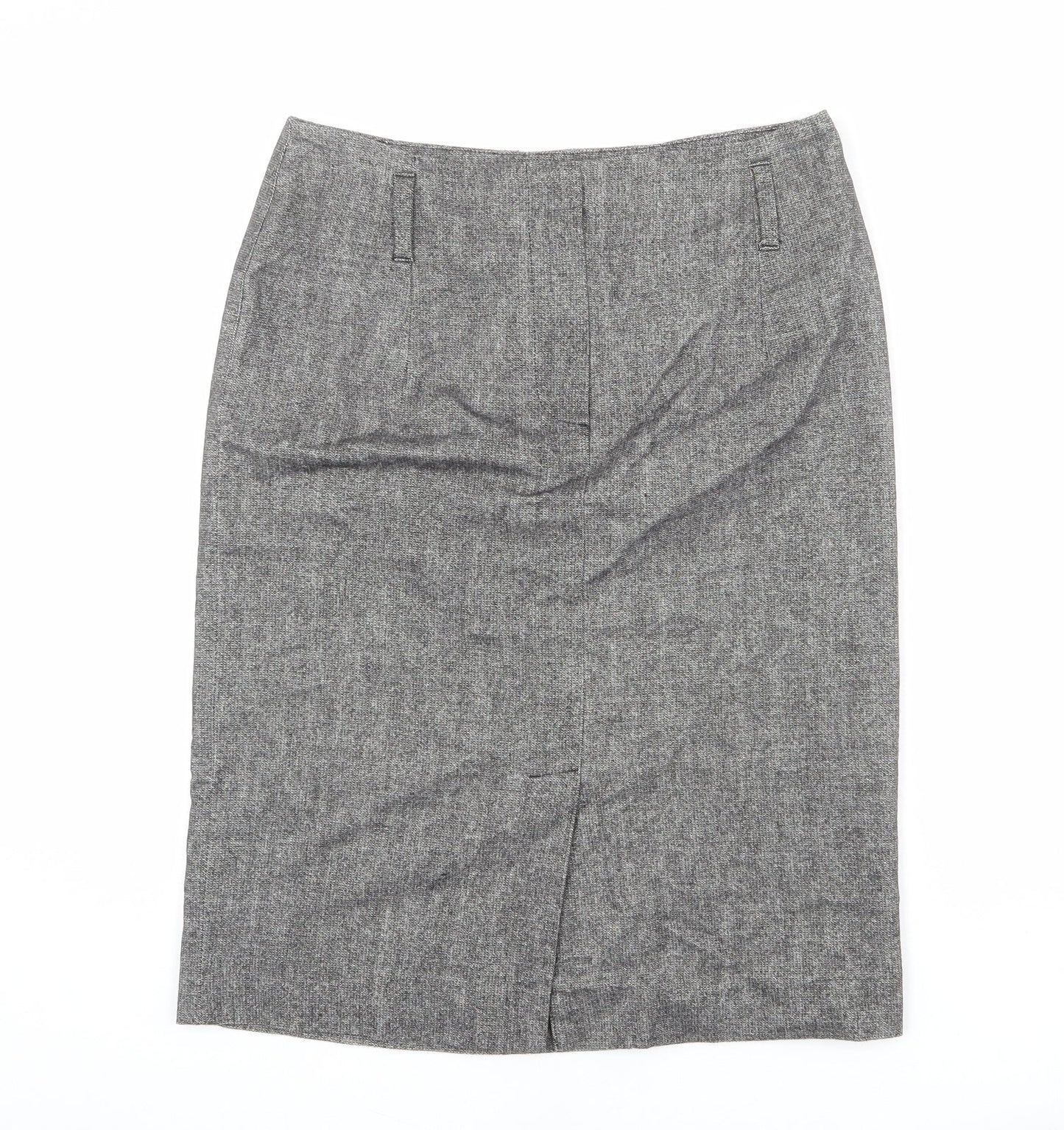 Minuet Womens Grey Polyester A-Line Skirt Size 12 Zip