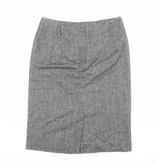 Minuet Womens Grey Polyester A-Line Skirt Size 12 Zip