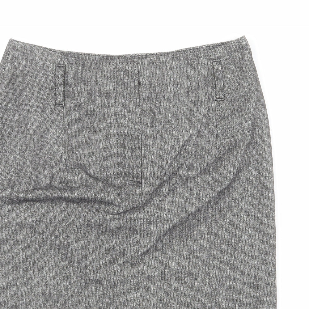 Minuet Womens Grey Polyester A-Line Skirt Size 12 Zip