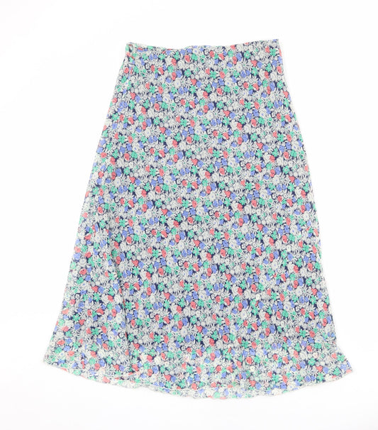 EWM Womens Multicoloured Floral Polyester A-Line Skirt Size 10
