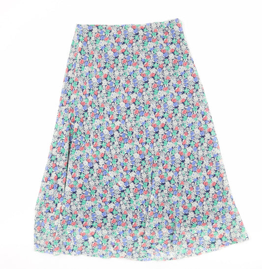 EWM Womens Multicoloured Floral Polyester A-Line Skirt Size 10